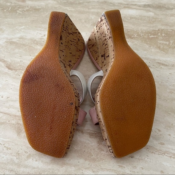 Y2K Charles By Charles David Pink Misty Cork Wedge‎ Sandal - Picture 10 of 11